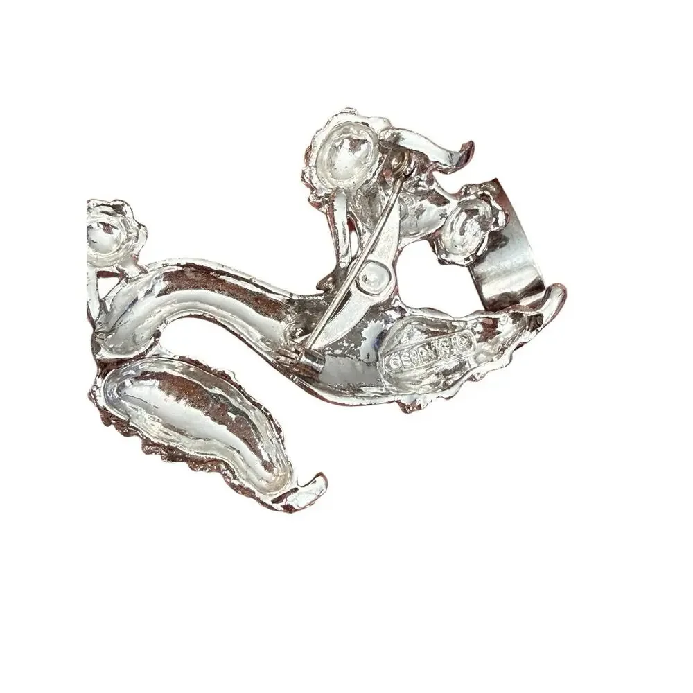 Vintage Silvertone Gerry's Blue Rhinestone Poodle Dog 2